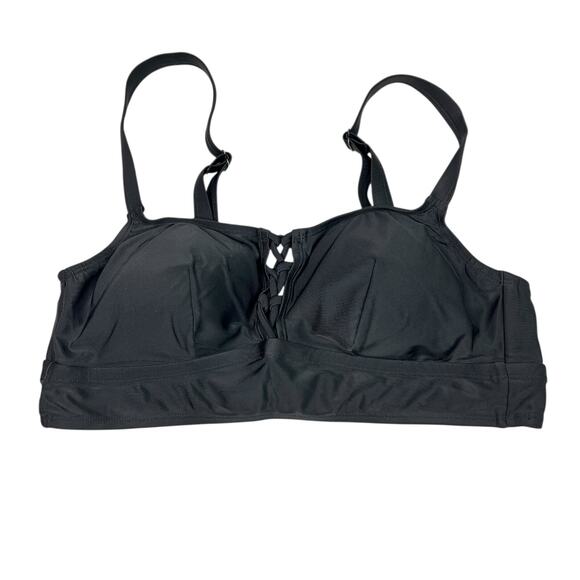 Torrid Strappy Lace Up Lattice High Rise Bikini Swimsuit Black Top 0, Bottom 2X - Picture 4 of 13